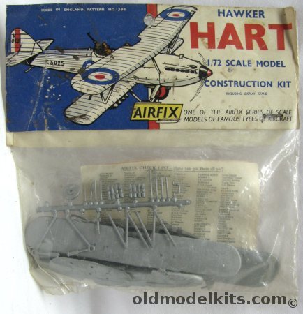 Airfix 1/72 Hawker Hart - Bagged, 1398 plastic model kit